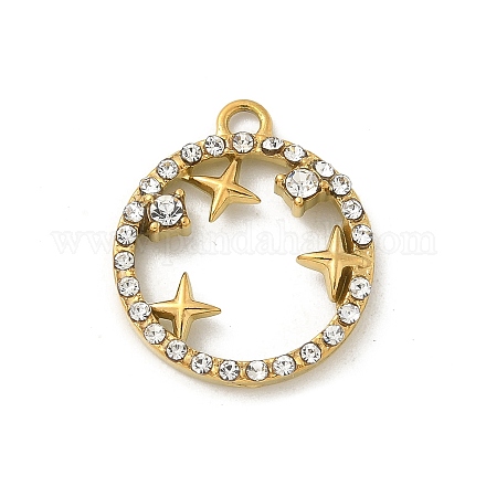 Подвески из нержавеющей стали 304 со стразами STAS-I322-28G-03-1