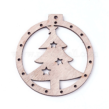 Неокрашенные деревянные большие подвески WOOD-F007-01-1