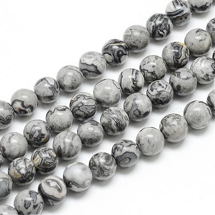 Натуральный камень-карта / камень пикассо / нити из бисера пикассо G-T053-6mm-04-1