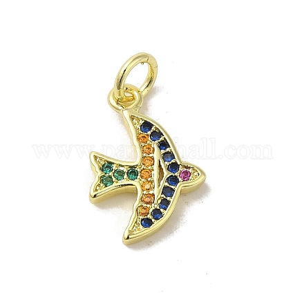 Подвески из настоящей 18-каратной позолоченной латуни с фианитами KK-M283-04A-02-1