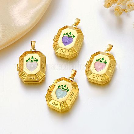 Латунь эмаль Locket подвески KK-K305-03G-1