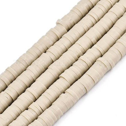 Плоские круглые бусинки распорки ручной полимерной глины CLAY-R067-4.0mm-02-1