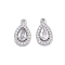 Brass Micro Pave Clear Cubic Zirconia Pendants, Cadmium Free & Nickel Free & Lead Free, with Glass, Teardrop Charms, Real Platinum Plated, 10.5x6x3mm, Hole: 0.8mm