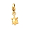 Tortoise 304 Stainless Steel Pendant Decorations, Ion Plating(IP), with Lobster Claw Clasp, Real 14K Gold Plated, 22mm
