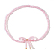 Bowknot Glass Seed Beaded Stretch Bracelets for Women, Pink, 6-1/2 inch(16.5cm)