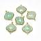 Natural Amazonite Links connectors, with Golden Tone Brass Findings, Faceted, 26x21.5x5.5mm, Hole: 1.5~1.6mm