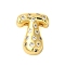 Rack Plating Brass Micro Pave Clear Cubic Zirconia Perdants, Cadmium Free & Lead Free, Long-Lasting Plated, Real 18K Gold Plated, Letter T, 22x17x6mm, Hole: 4x3mm