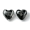 Handmade Silver Foil Glass Beads, Heart, Black, 20x21x12.5mm, Hole: 1.8mm