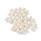 Shell Pearl Beads, Round, Half Drilled, White, 4mm, Hole: 1mm