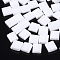 2-Hole Opaque Glass Seed Beads, Rectangle, White, 5x4.5~5.5x2~2.5mm, Hole: 0.5~0.8mm