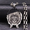 201 Stainless Steel Enamel Pendant Necklaces, Tribal Halloween Skull, Stainless Steel Color, 23.23 inch(59cm)