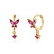 S925 Silver Butterfly Ear Cuffs with Multicolor Zirconia, Elegant Earrings