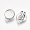 Non-Tarnish 201 Stainless Steel Clip-on Earring Findings, Flat Round, Stainless Steel Color, 18x13.5x7mm, Hole: 3mm, Tray: 12mm