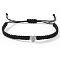 304 Stainless Steel Heart with Letter Bead Braided Bead Bracelets, Adjustable Nylon Cord Braided Bracelets for Couple Friendship, Platinum, Letter Q, 7-7/8 inch(20cm), Inner Diameter: 11 inch(28cm)