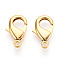 Brass Lobster Claw Clasps, Long-Lasting Plated, Nickel Free, Real 18K Gold Plated, 19x12x4mm, Hole: 2mm