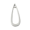 Non-Tarnish 304 Stainless Steel Pendants, Laser Cut, Teardrop Charm, Stainless Steel Color, 25x10x1mm, Hole: 2x1.5mm