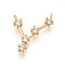 Brass Micro Pave Cubic Zirconia Pendants, Twelve Constellations Charms, Long-Lasting Plated, Nickel Free, Real 18K Gold Plated, Cancer, 16.5x15.5~16x3mm, Hole: 1.2mm