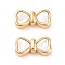 Brass and Shell Beads, Cadmium Free & Nickel Free & Lead Free, Bowknot, Real 18K Gold Plated, 7x13.5x5mm, Hole: 1.2mm