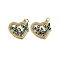 Brass Micro Pave Cubic Zirconia Pendants, Cadmium Free & Lead Free, with Enamel Shell, Flower with Star, Black, 20x20.5x3.5mm