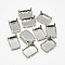 Non-Tarnish 201 Stainless Steel Sew on Prong Settings, Claw Settings for Pointed Back Rhinestone, Rectangle, Stainless Steel Color, Tray: 14x10mm, 13.5x9.5x5.5mm, Hole: 1mm