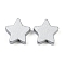 Spray Painted Wood Beads, Star, Light Grey, 18.5x19x6mm, Hole: 2.5mm