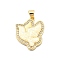 Brass Micro Pave Clear Cubic Zirconia Pendants, Cadmium Free & Lead Free, with Sythetic Opal, Real 18K Gold Plated, Pigeon, 22.5x18.5x3mm, Hole: 4x3.5mm