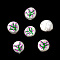 Baroque Natural Keshi Pearl Beads, Hand Drawn Beads, with Enamel, Freshwater Pearl, Oval, Orchid, 11~14x10.5~12x5~6.5mm, Hole: 0.6mm