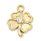 304 Stainless Steel Pendants, with Crystal Rhinestone, Golden, Clover, 18.5x14x2.5mm, Hole: 2mm