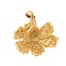 304 Stainless Steel Pendants, Flower Charm, Real 18K Gold Plated, 25.5x25x9mm, Hole: 2.5x7mm