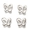 Non-Tarnish 304 Stainless Steel Charms, Butterfly, Stainless Steel Color, 9.5x8.5x0.5mm, Hole: 1.2mm