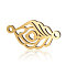 201 Stainless Steel Links connectors, Leaf, Golden, 17x9x0.8mm, Hole: 1mm