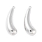 Brass Pendants, Cadmium Free & Nickel Free & Lead Free, Teardrop Charms, Real Platinum Plated, 32x12x9.5mm, Hole: 1.4mm