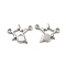 Non-Tarnish 304 Stainless Steel Cabochon Connector Settings, Star, Stainless Steel Color, Tray: 4mm, 13x17x2mm, Hole: 1.8mm