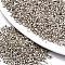 11/0 Grade A Glass Seed Beads, Cylinder, Uniform Seed Bead Size, Metallic Colours, Floral White, 1.5x1mm, Hole: 0.5mm, about 20000pcs/bag