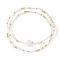 2Pcs Bohemian Glass Seed Beaded Stretch Bracelet Sets, Cross Bracelets for Women, White, 6-1/2 inch(16.5cm)