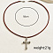 Retro Alloy Hip-hop Style Cross Pendant Necklaces, PU Leather Cord Necklaces, Silver, 22.83 inch(58cm)