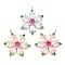 Rack Plating Brass Pave Cubic Zirconia Pendants, Long-Lasting Plated, Cadmium Free & Lead Free, Snowflake, Mixed Color, 26x19.5x5mm, Hole: 1.8mm