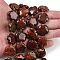 Natural Brecciated Jasper Beads Strands, Flower, with Seed Beads, 19~20x19~20x6~7mm, Hole: 1~1.2mm, about 20pcs/strand, 16.22 inch(41.2cm)