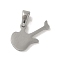 Non-Tarnish 304 Stainless Steel Pendants, Guitar Charm, Stainless Steel Color, 10x17x1.5mm, Hole: 2x4mm