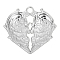 Non-Tarnish 201 Stainless Steel Pendants, Heart Wing Charms, Stainless Steel Color, 26x25x3mm, Hole: 2.5mm