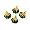 Brass Enamel Charms, with Jump Ring, Shell Shape, Long-Lasting Plated, Lead Free & Cadmium Free, Real 18K Gold Plated, Sea Green, 11.5x12x3mm, Hole: 2mm