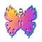 304 Stainless Steel Pendants, Butterfly Charms, Rainbow Color, 38x34.5x1.5mm, Hole: 2mm