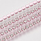 Electrophoresis Iron Rhinestone Strass Chains, Crystal Rhinestone Cup Chains, with Spool, Pink, SS8.5 Rhinestone, 2.4~2.5mm, about 10yards/roll