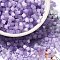 Glass Seed Beads, Imitation Cat Eye, Round Hole, Hexagon, Lilac, 3.5x3.8x3.5mm, Hole: 1mm, about 6338pcs/pound