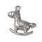 Non-Tarnish 304 Stainless Steel Pendants, Hobbyhorse Charms, Stainless Steel Color, 24x21x3mm, Hole: 2mm