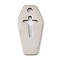 Non-Tarnish Halloween 201 Stainless Steel Pendants, Coffin with Cross Charm, Stainless Steel Color, 15x7.5x1mm, Hole: 1.5mm