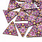 Printed Basswood Pendants, Back Random Color, Triangle, Colorful, 32x34x3mm, Hole: 1.5mm