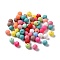 Spray Painted ABS Plastic Beads, Rubberized Style, Round, Mixed Color, 8x7mm, Hole: 2mm, about 2000pcs/500g