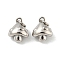 Rack Plating Brass Pendants, with Jump Ring, Cadmium Free & Lead Free, Long-Lasting Plated , Mushroom Charms, Platinum, 11x9.5x7.5mm, Hole: 3.4mm
