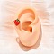 Brass Enamel Cuff Earrings, Rack Plating, Lasting Plated, Cadmium Free & Lead Free, Real 18K Gold Plated, Strawberry, 17.5x12mm
